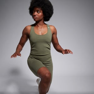 Womens Convex Crop Vest Green