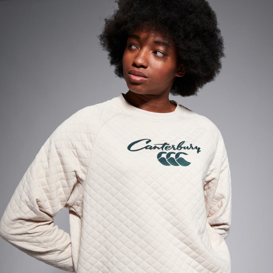 Womens Scene-Set Crew Sweatshirt Beige