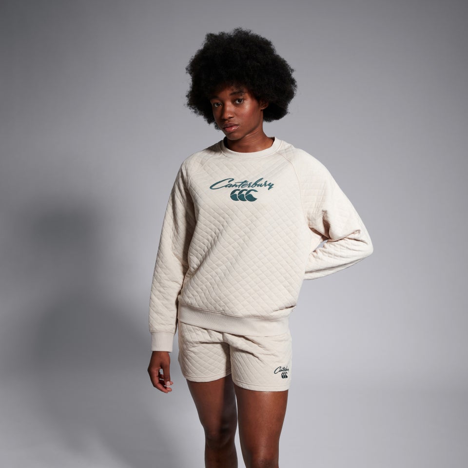 Womens Scene-Set Crew Sweatshirt Beige