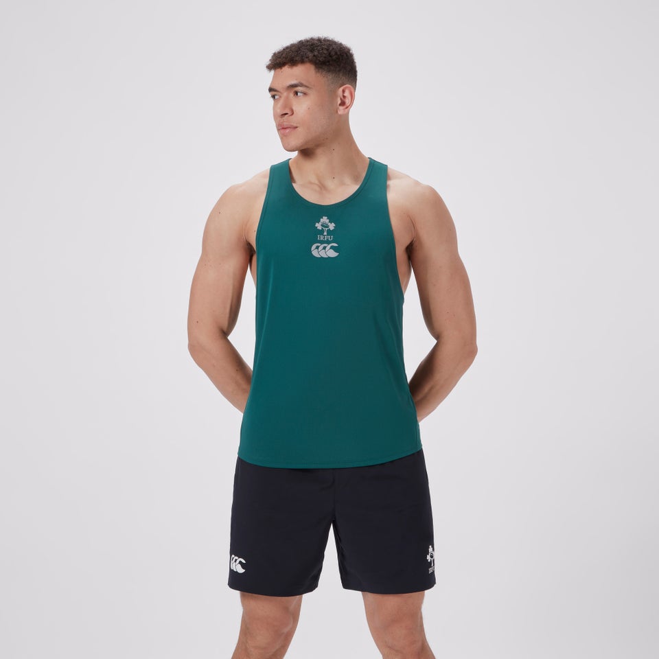 Mens Ireland Poly Training Singlet Green