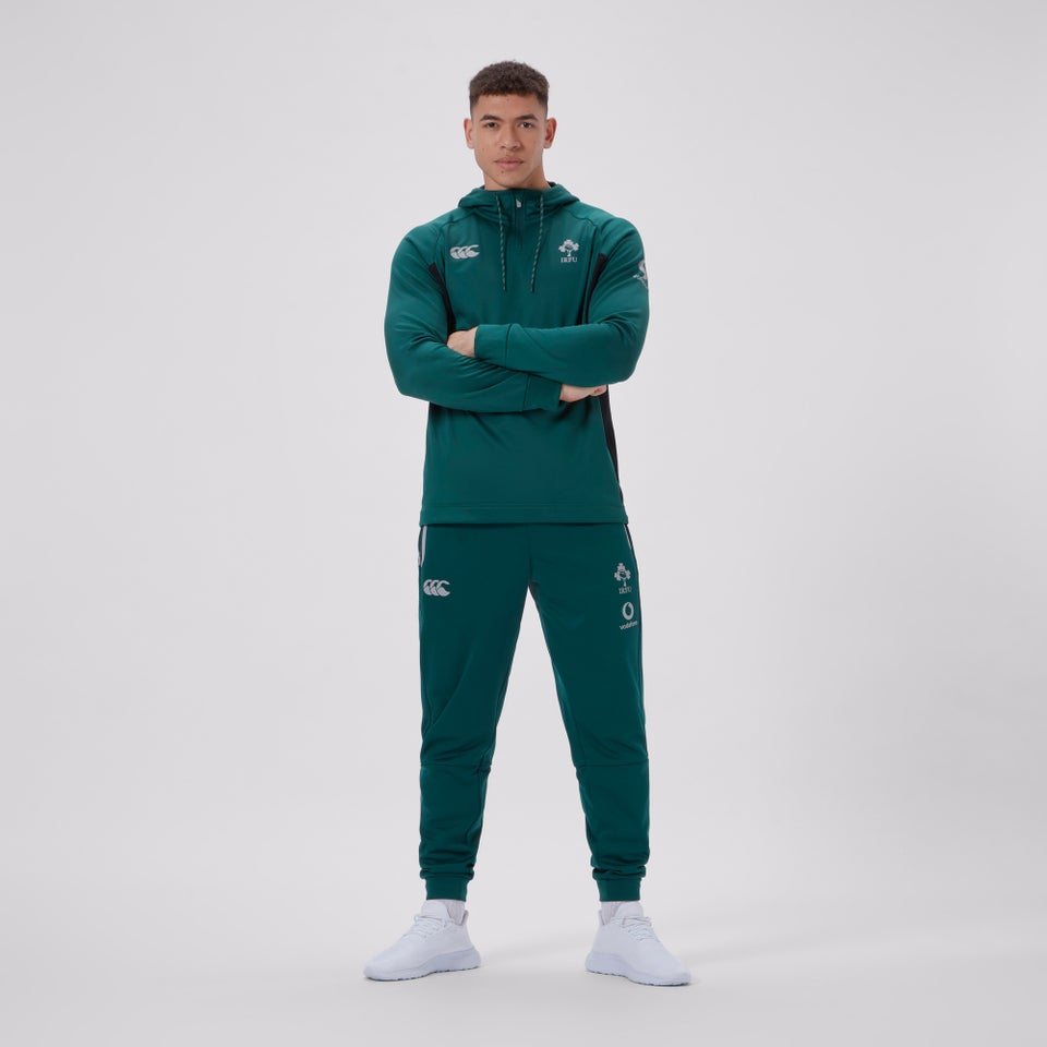Mens Ireland Overhead Zip Training Hoody Green/Black