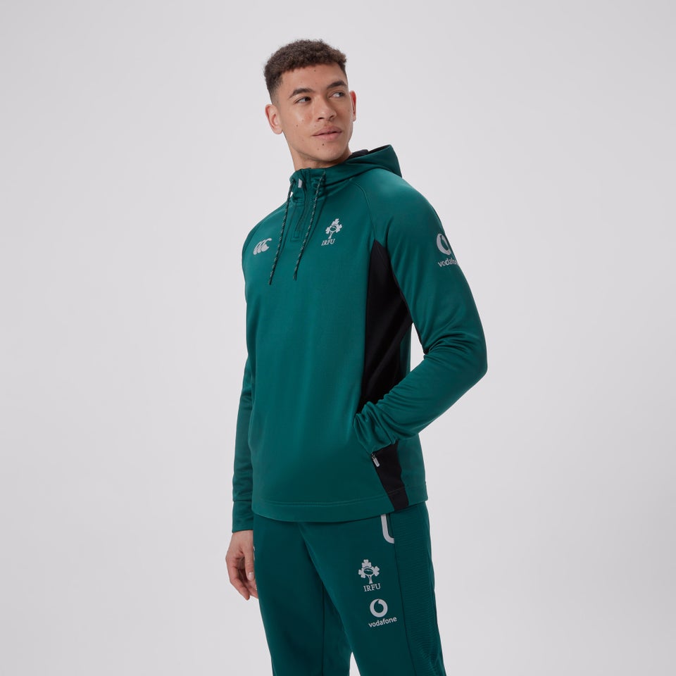Mens Ireland Overhead Zip Training Hoody Green/Black