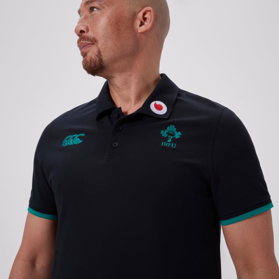 Mens Ireland Team Polo Shirt Black/Green