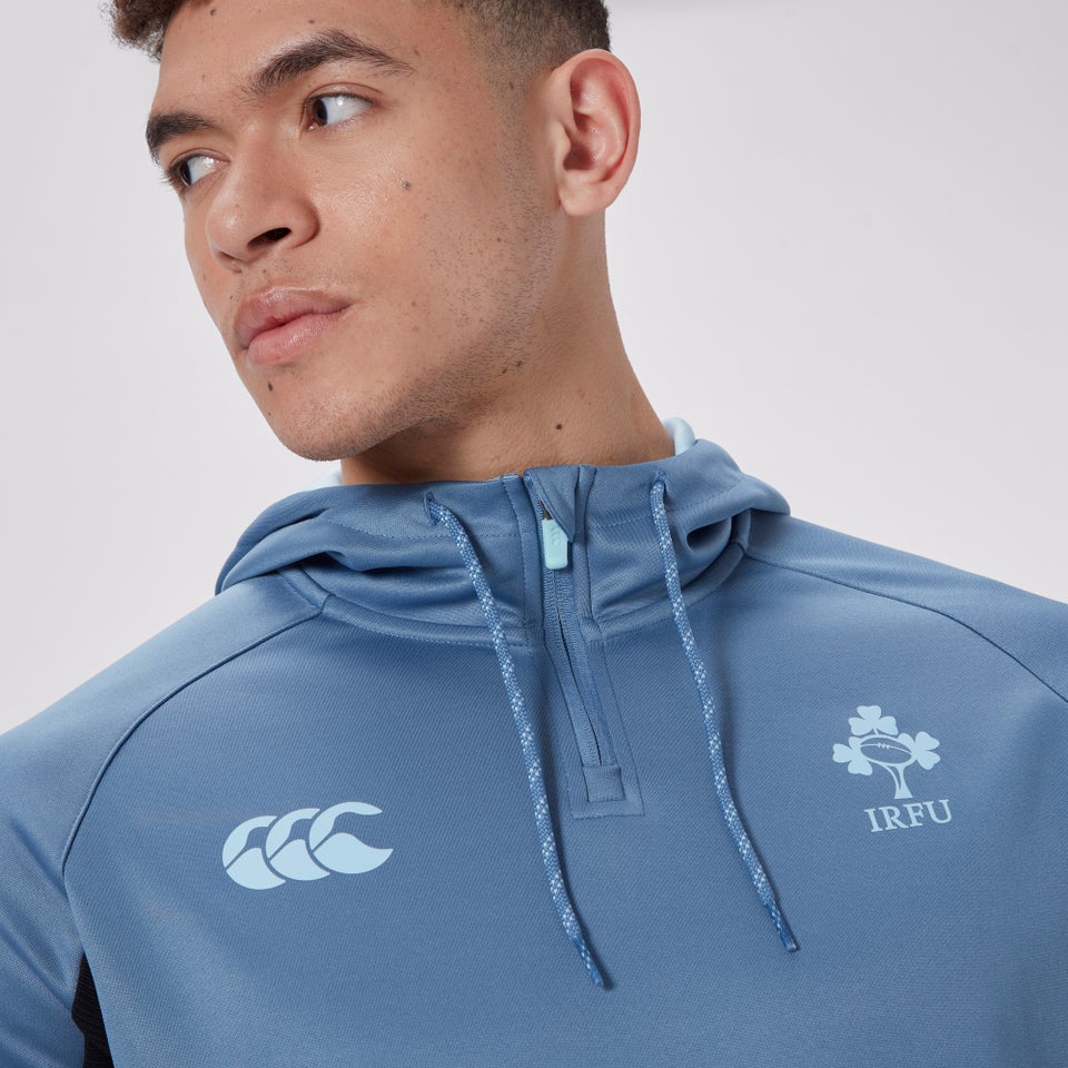 Mens Ireland Overhead Zip Training Hoody Blue
