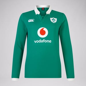 Womens Ireland Home Long Sleeved Classic Polo Shirt Green/White