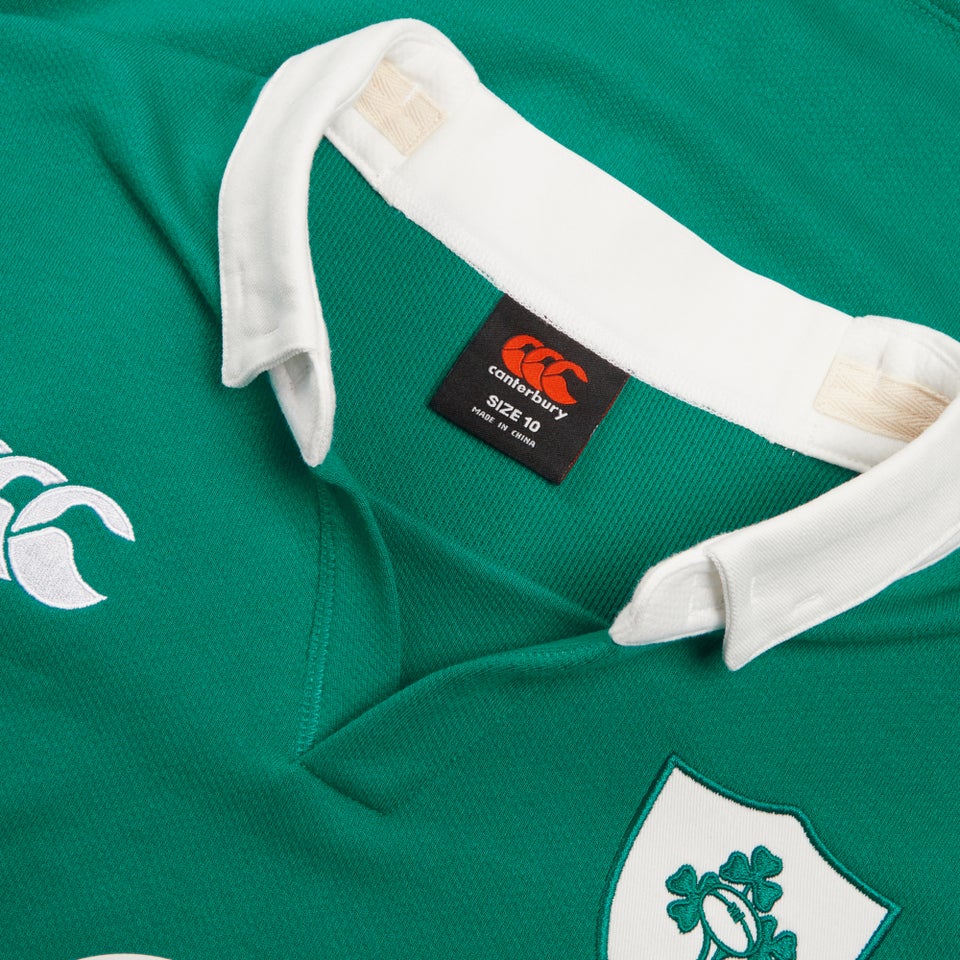 Womens Ireland Home Long Sleeved Classic Polo Shirt Green/White