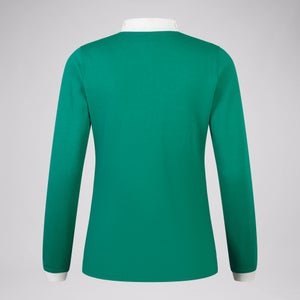 Womens Ireland Home Long Sleeved Classic Polo Shirt Green/White