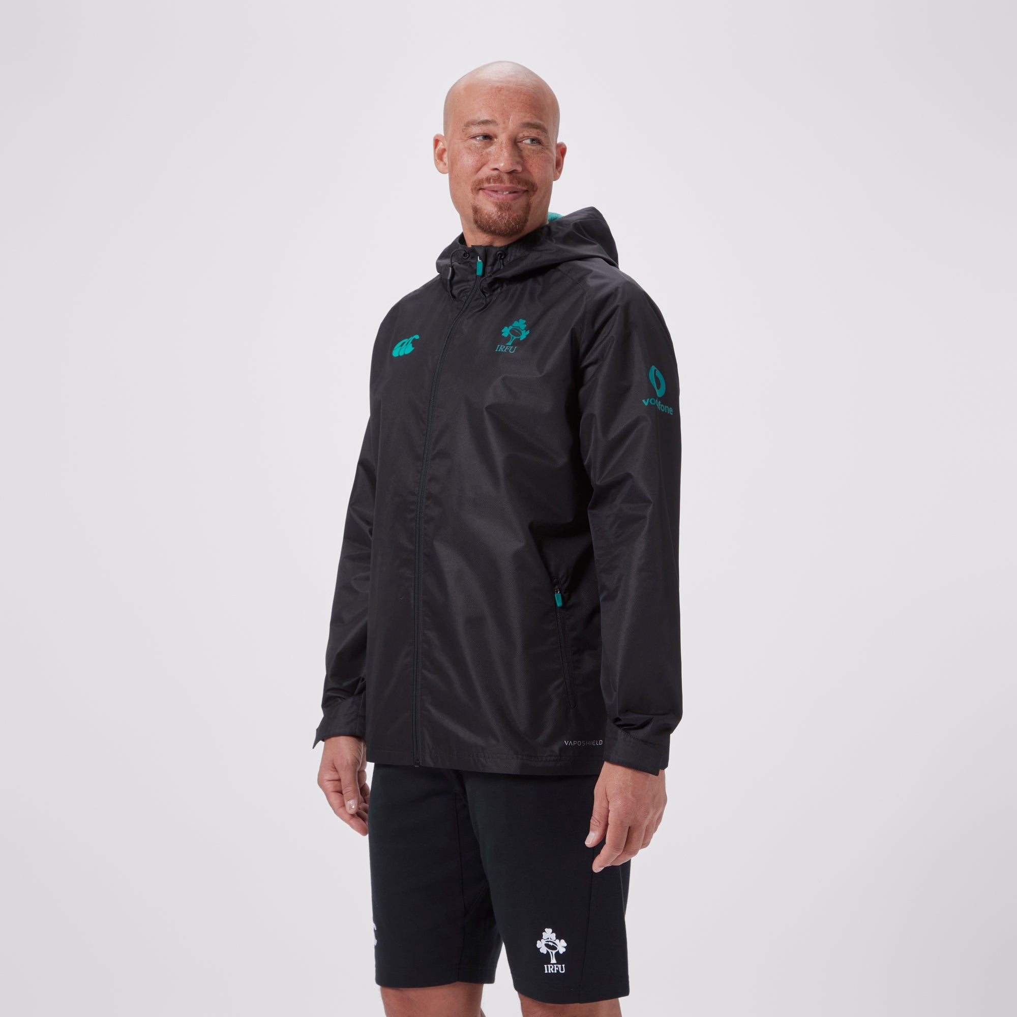 Mens Ireland Wr Jacket Black/Green | Canterbury