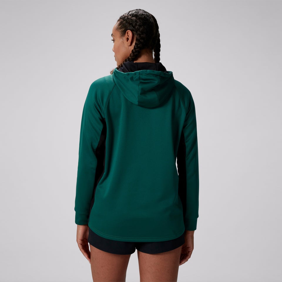 Womens Ireland Overhead Zip Training Hoody (Nb) Black/Green