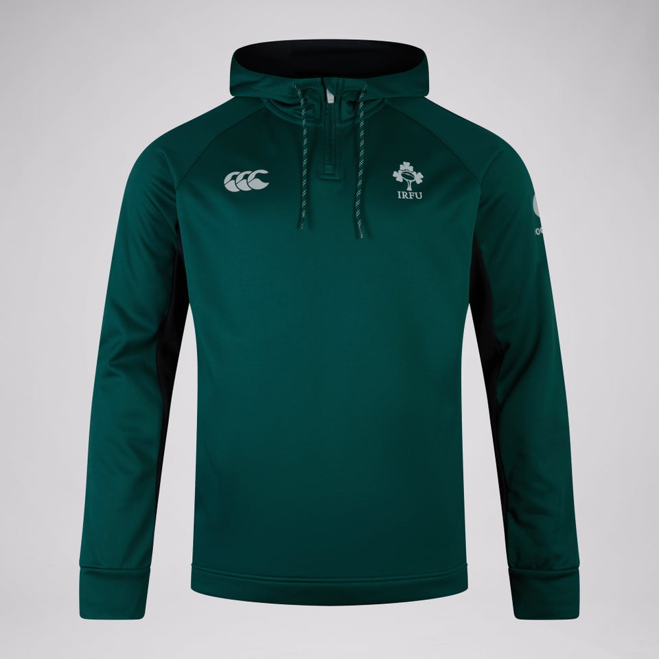 Womens Ireland Overhead Zip Training Hoody (Nb) Black/Green