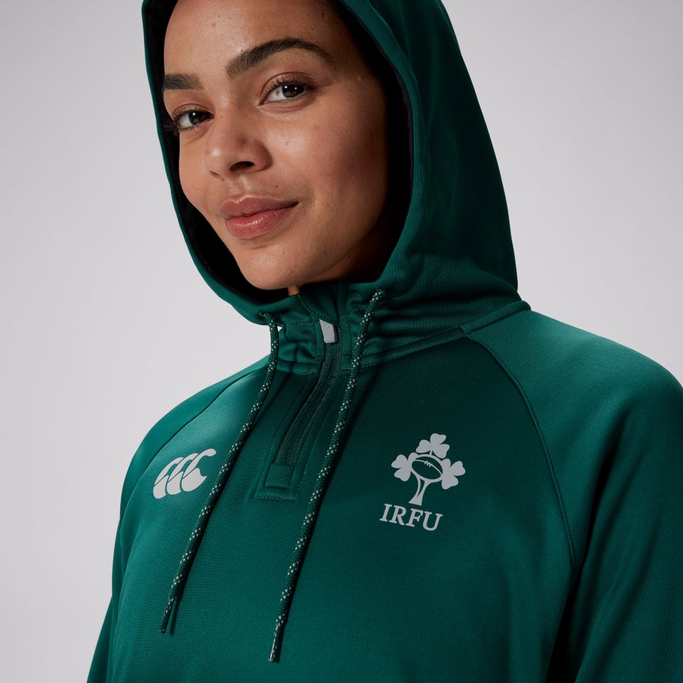 Womens Ireland Overhead Zip Training Hoody (Nb) Black/Green