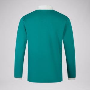 Mens Ireland Home Long Sleeved Classic Polo Shirt Green/White