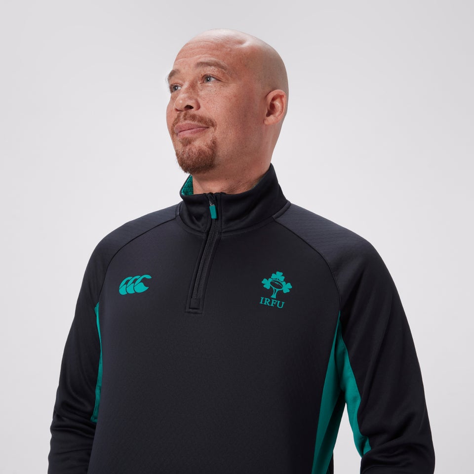 Mens Ireland 1/4 Zip Training Top Black/Green