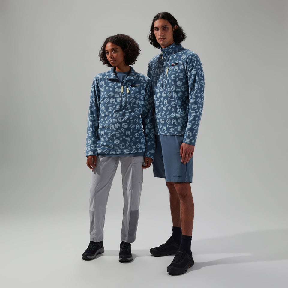 Unisex Prism Printed Trango Half Zip Fleece Blau