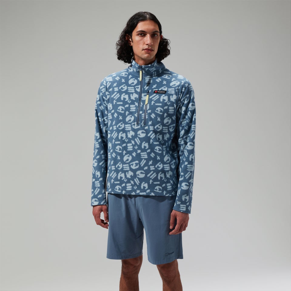 Unisex Prism Printed Trango Half Zip Fleece Blau
