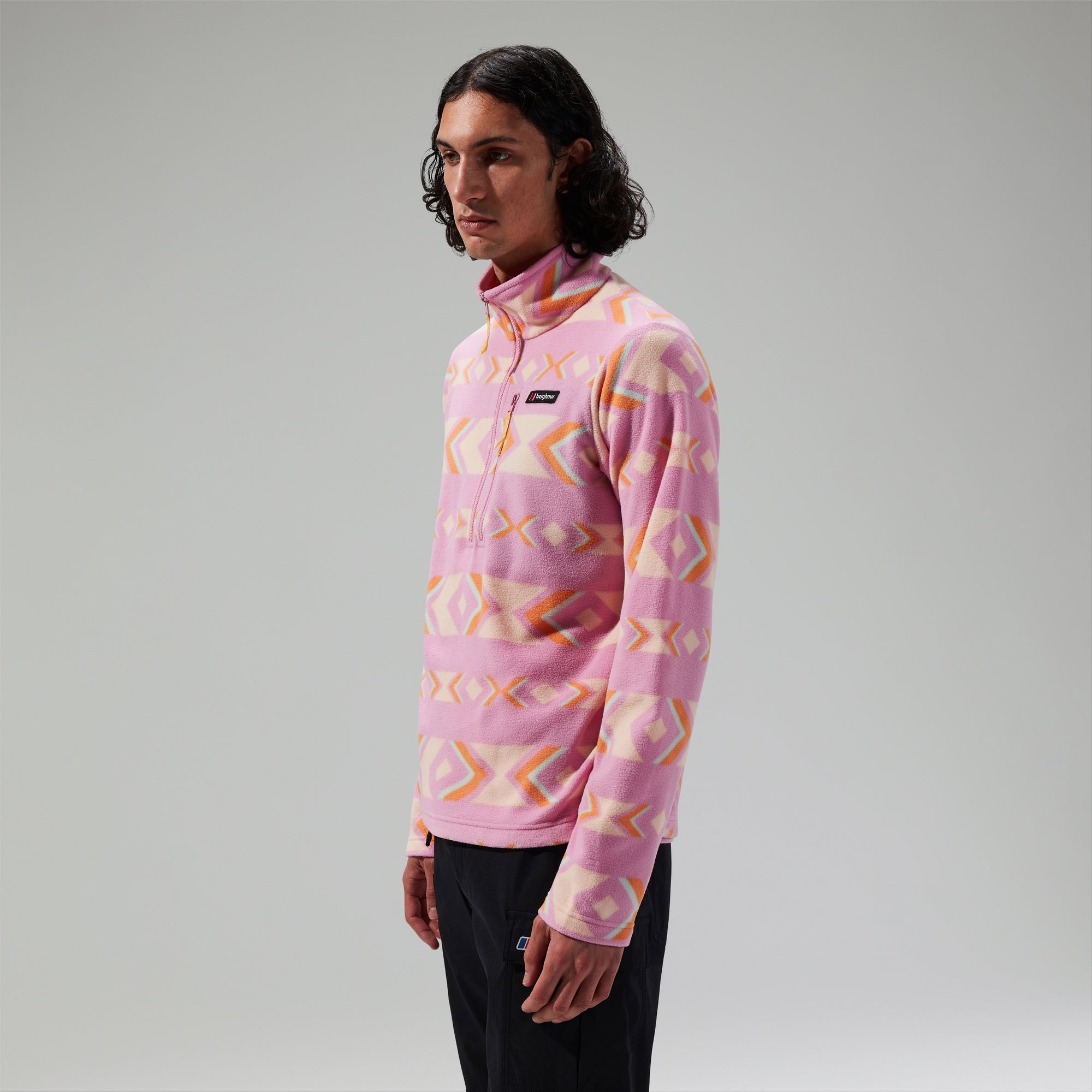 Unisex Prism Printed Trango Half Zip Fleece Purple/Orange