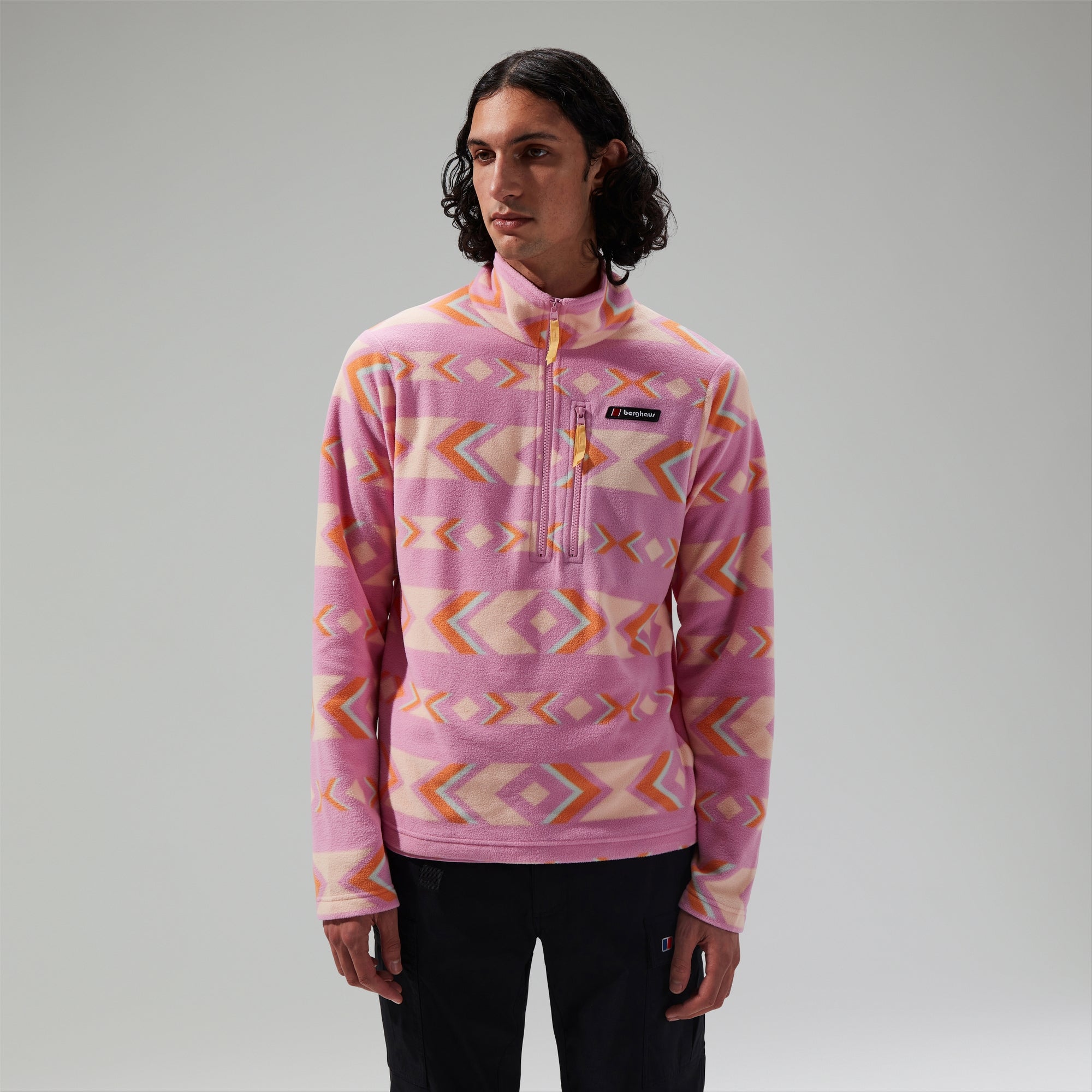 Unisex Prism Printed Trango Half Zip Fleece Purple/Orange