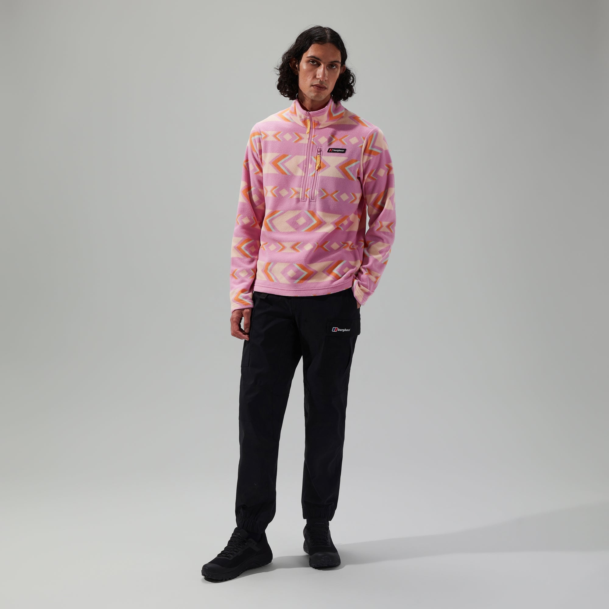 Unisex Prism Printed Trango Half Zip Fleece Purple/Orange