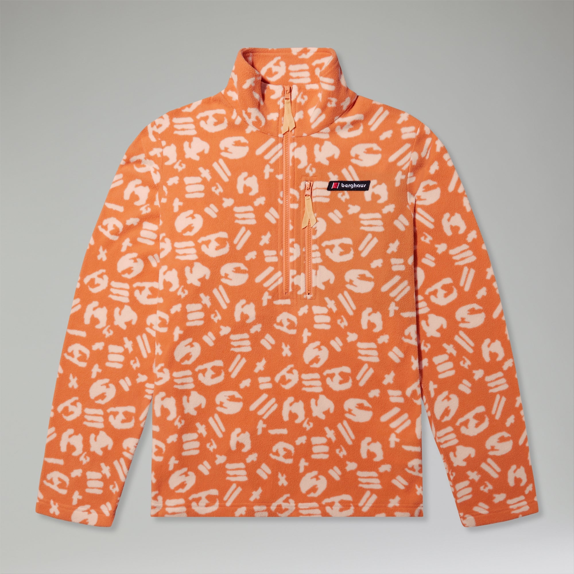 Unisex Prism Printed Trango Half Zip Fleece Orange