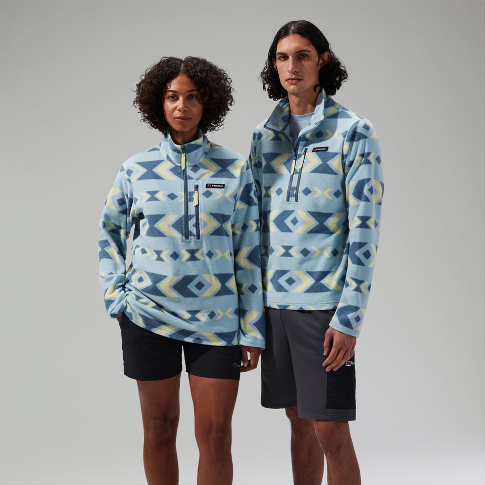 Unisex Prism Printed Trango Half Zip Fleece Blau