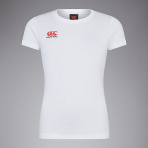 Womens Small Logo Cotton Tee White