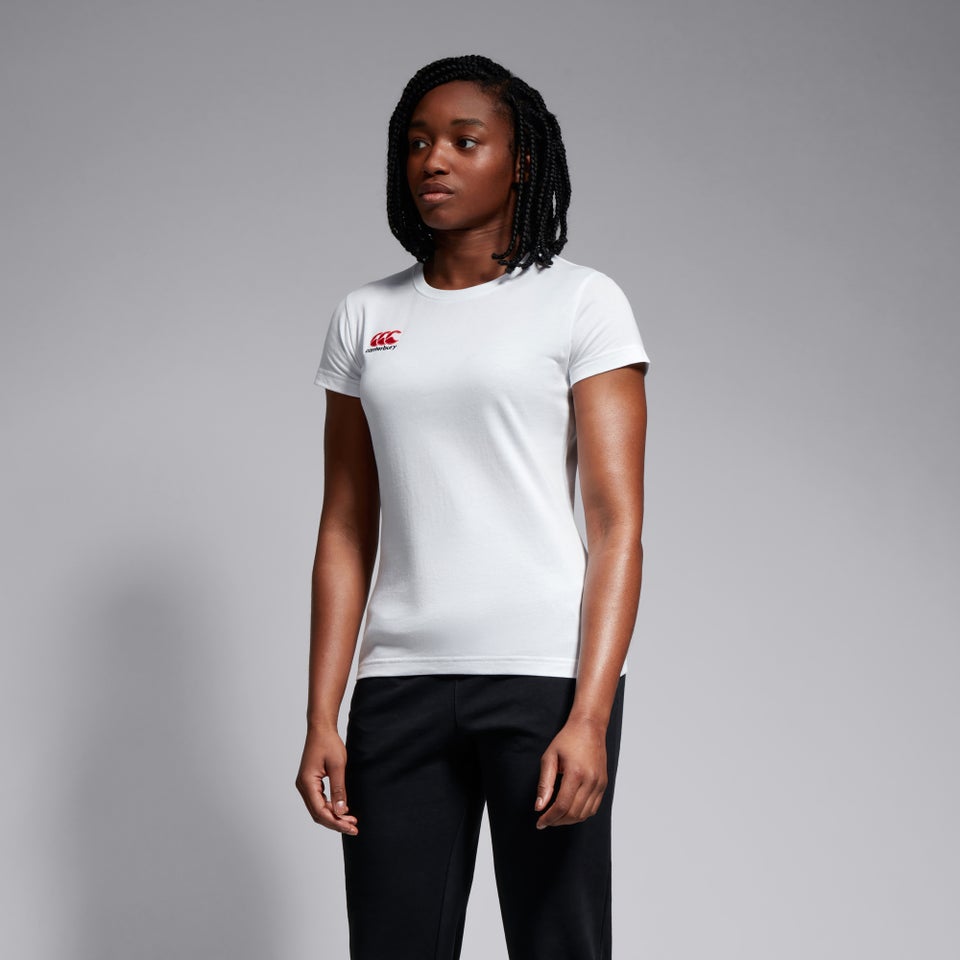 CANTERBURY SMALL LOGO COTTON TEE W AF WHITE