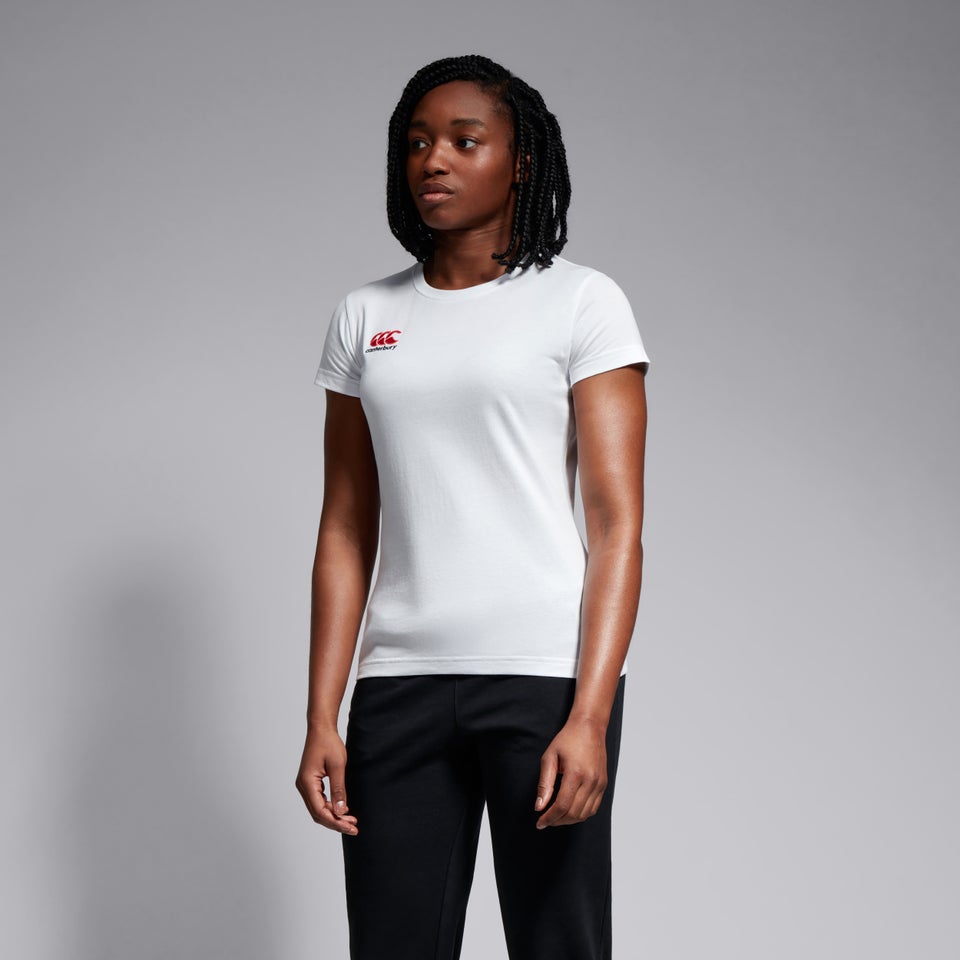 Womens Small Logo Cotton Tee White