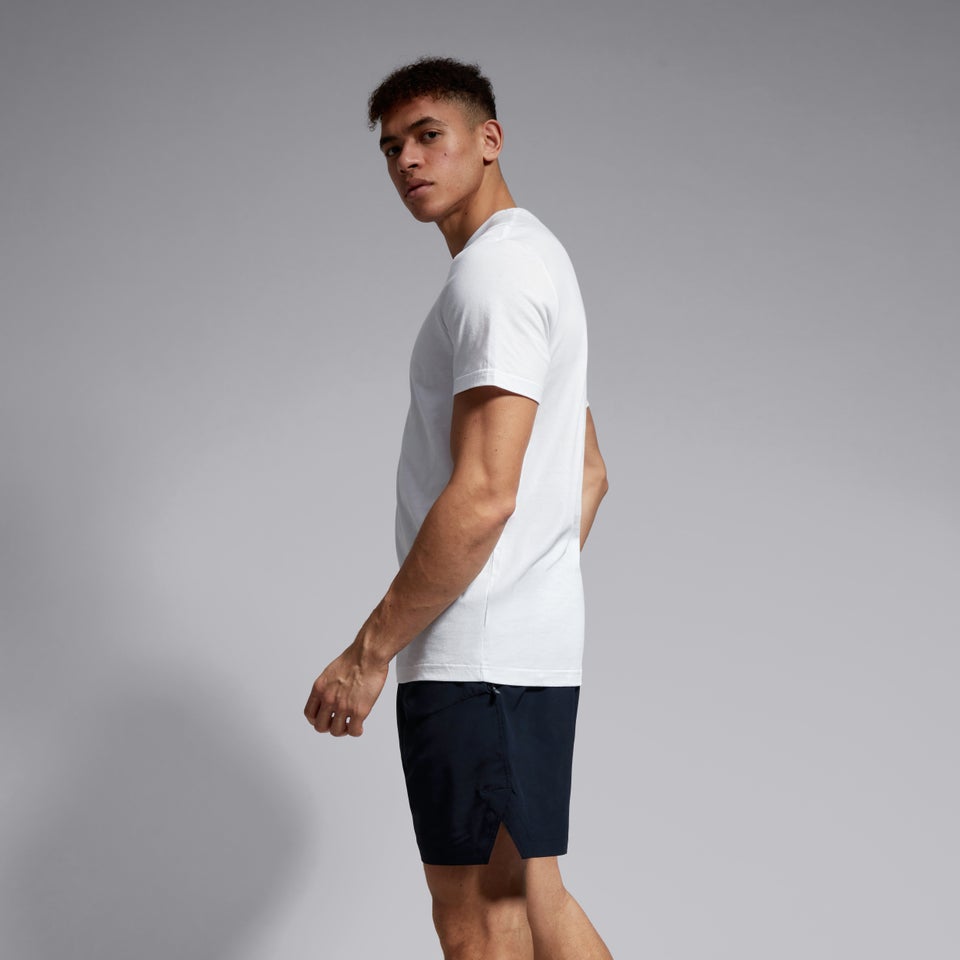 Mens Small Logo Cotton Tee White