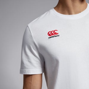 Mens Small Logo Cotton Tee White