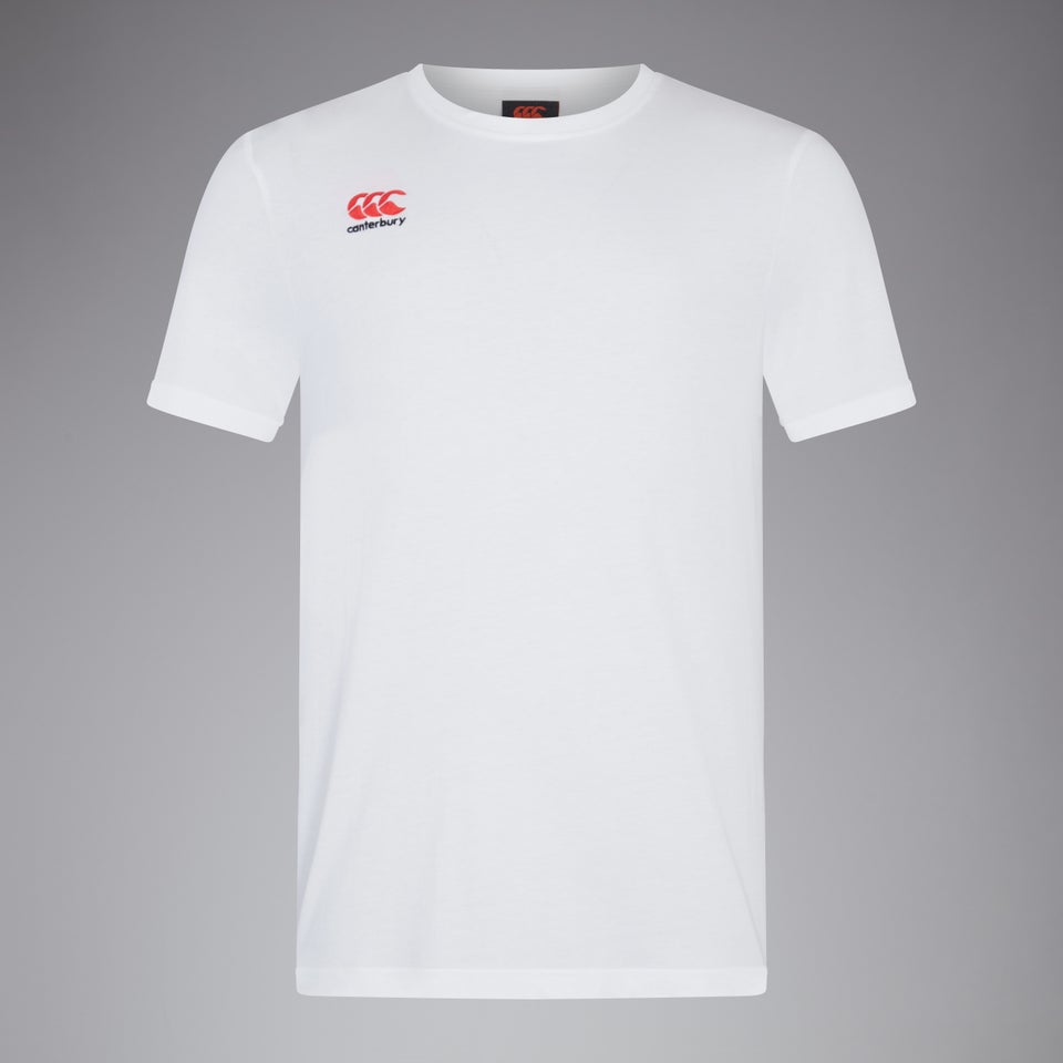 Mens Small Logo Cotton Tee White