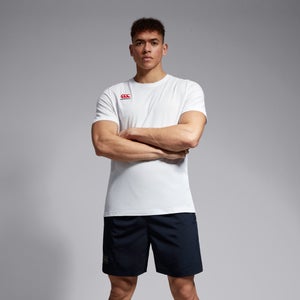 Mens Small Logo Cotton Tee White