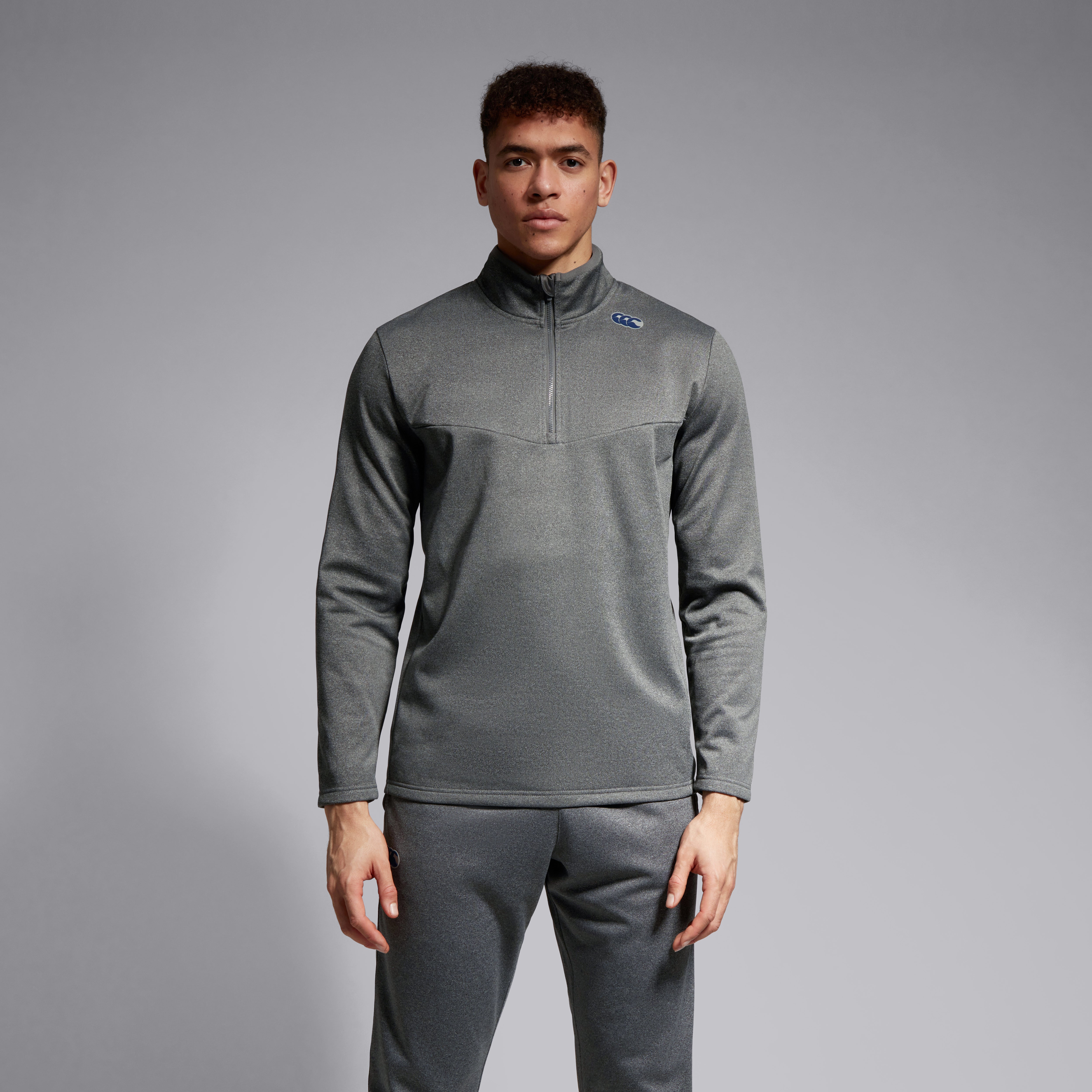 Mens Quarter Zip Fleece Grey | Canterbury