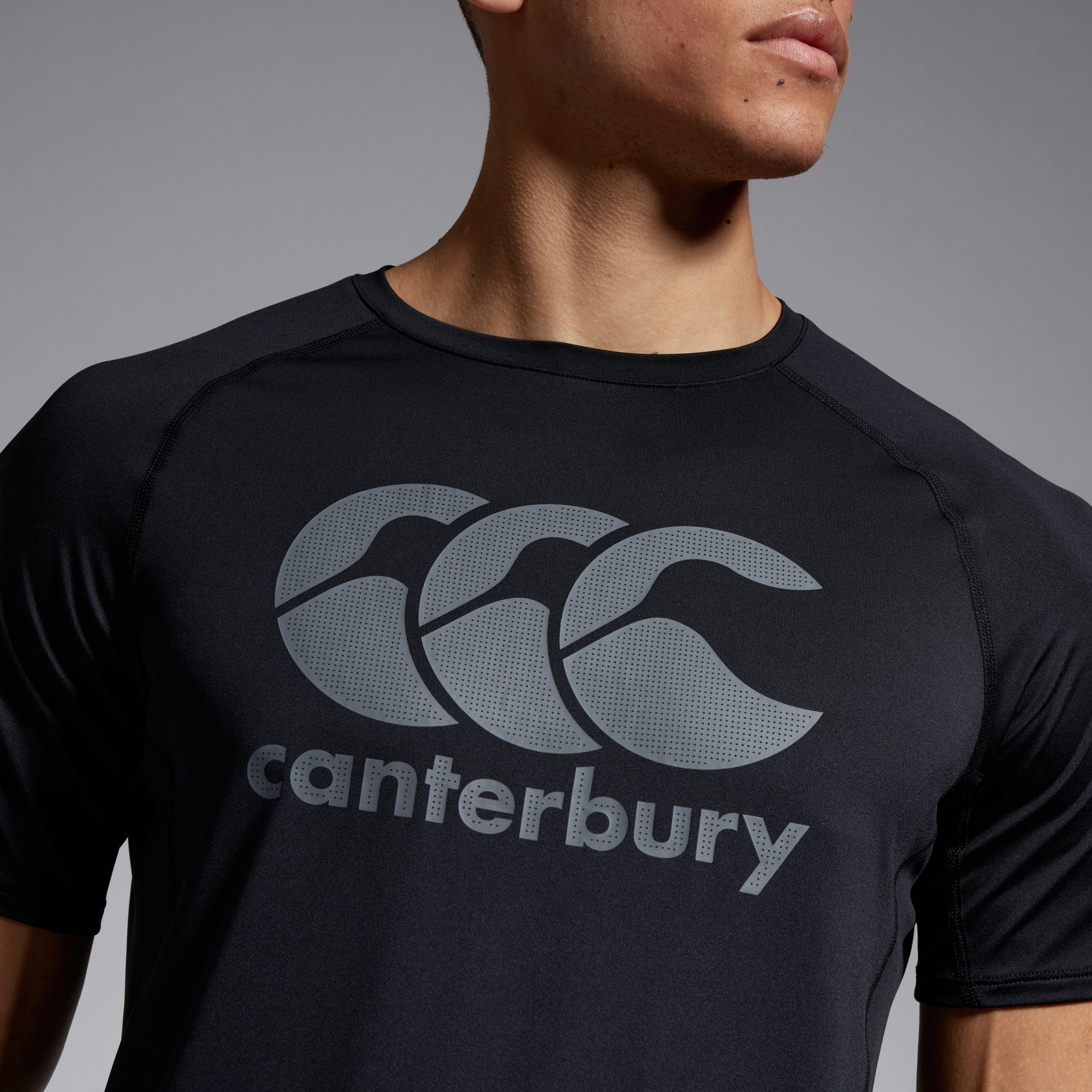 CANTERBURY LARGE LOGO SUPERLIGHT TEE AM BLACK | Canterbury Australia