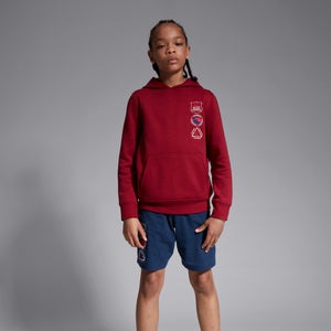 Junior Unisex Overhead Hoody Red