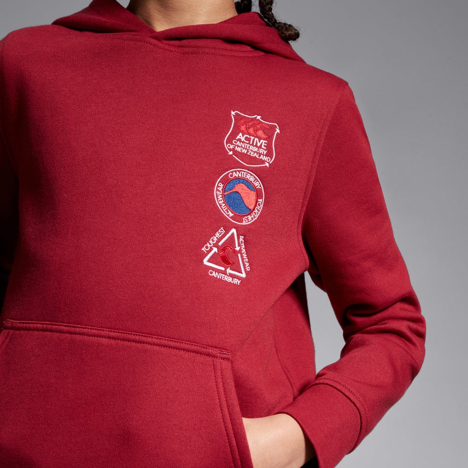 Junior Unisex Overhead Hoody Red