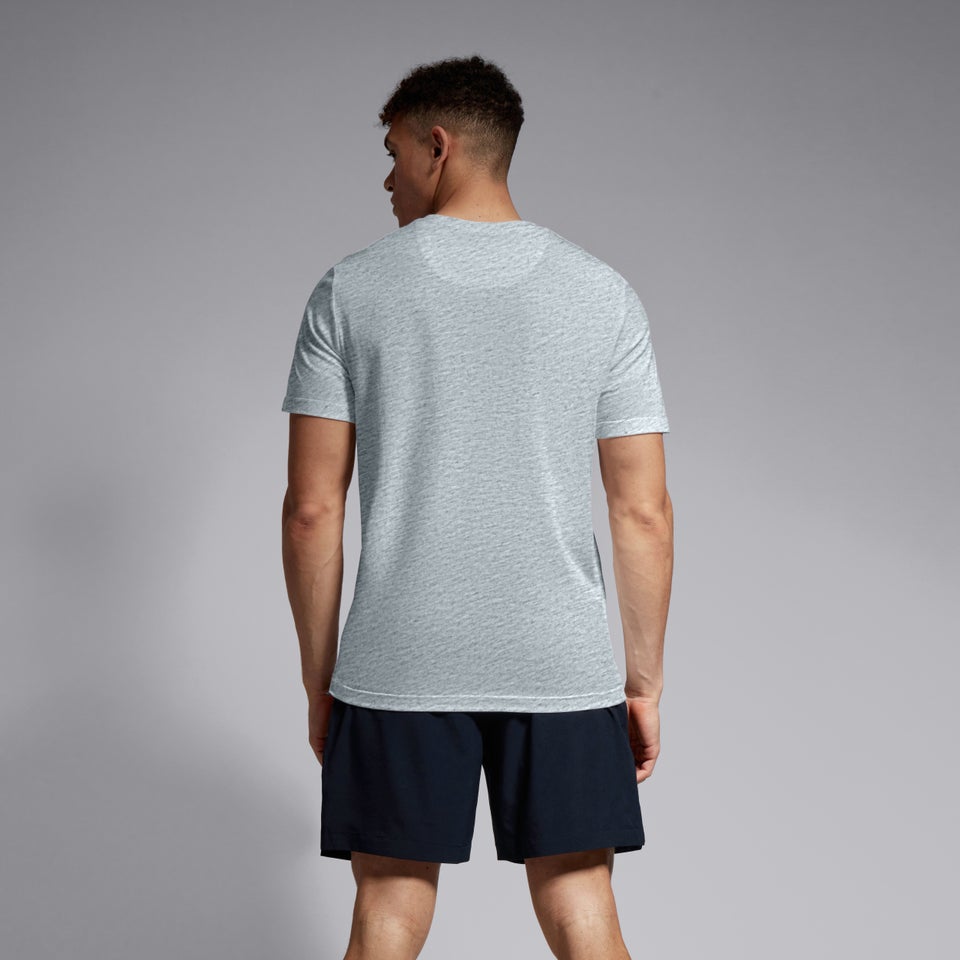 Mens Small Logo Cotton Tee Grey