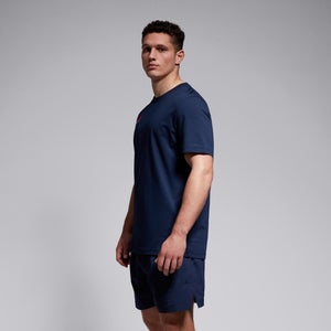 Mens Small Logo Cotton Tee Navy