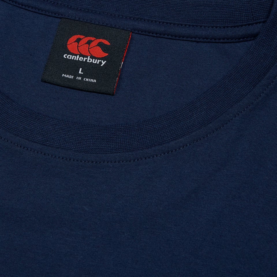 Mens Small Logo Cotton Tee Navy
