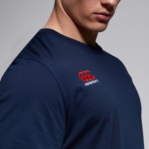Mens Small Logo Cotton Tee Navy