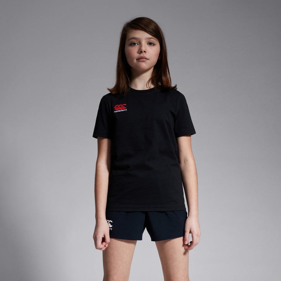 CANTERBURY SMALL LOGO COTTON TEE K JU BLACK