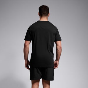 Mens Small Logo Cotton Tee Black