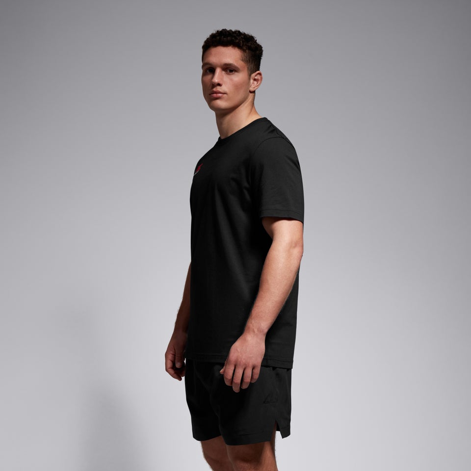 Mens Small Logo Cotton Tee Black