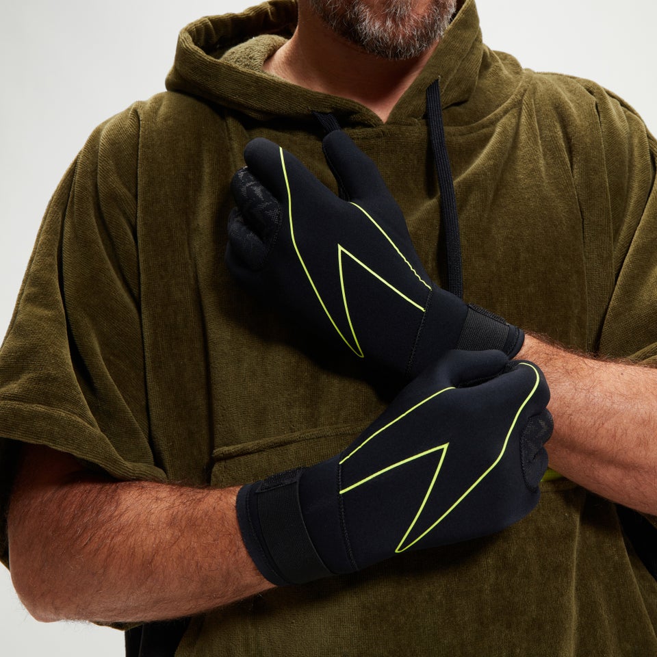 Adult Swim Gloves Black/Yellow