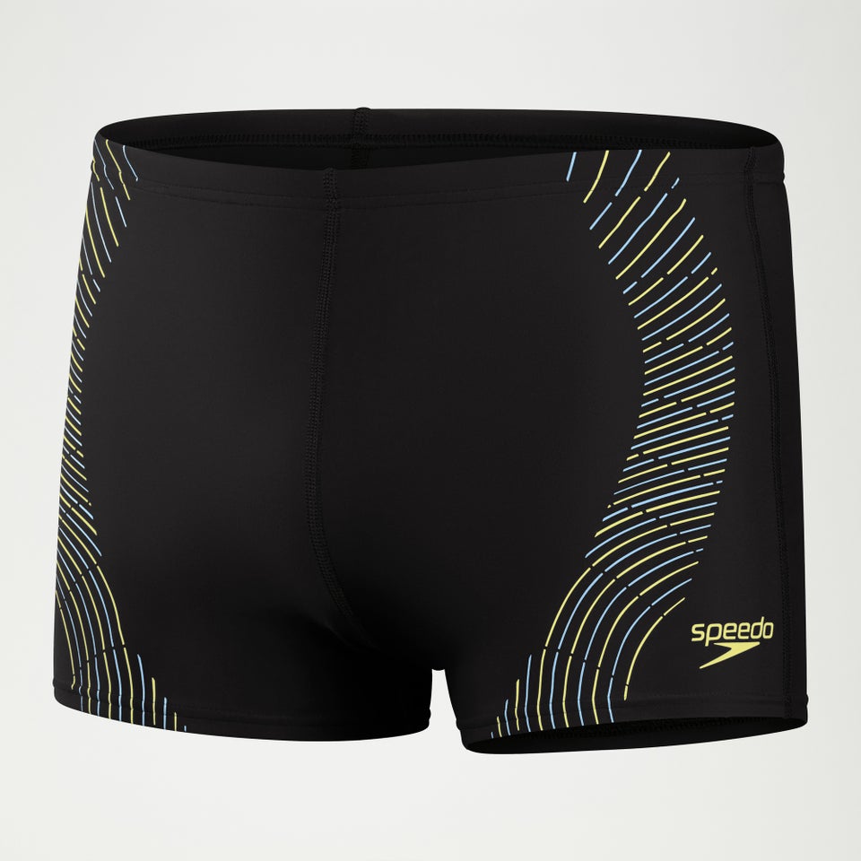 Men's Duo Logo Print Aquashorts Black/Yellow