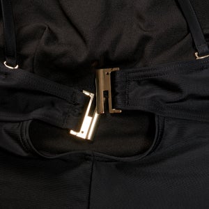 Formender Bandeau-Badeanzug für Damen Schwarz