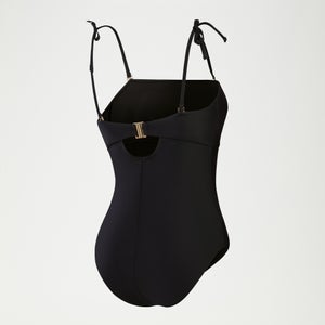 Formender Bandeau-Badeanzug für Damen Schwarz