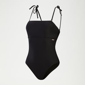 Formender Bandeau-Badeanzug für Damen Schwarz