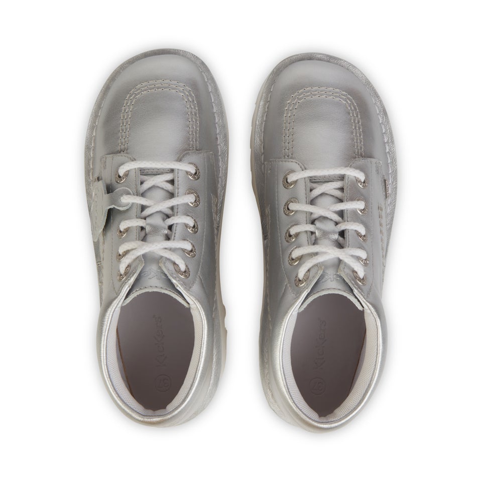 Adult Unisex Kick Hi Stack Leather Silver