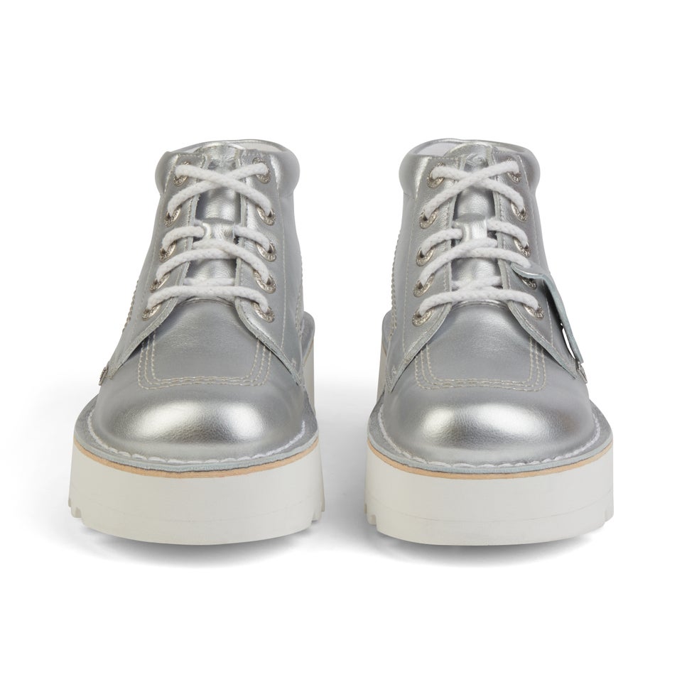 Adult Unisex Kick Hi Stack Leather Silver