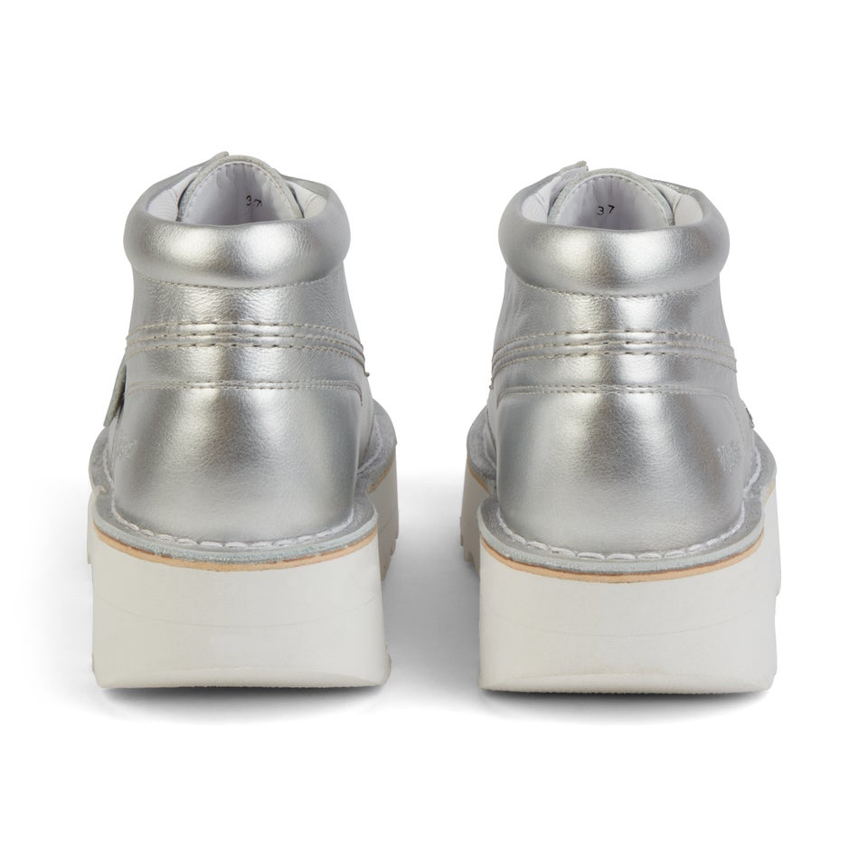 Adult Unisex Kick Hi Stack Leather Silver